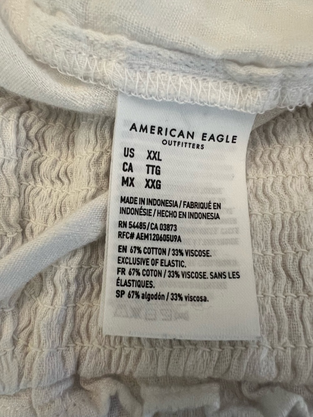 American Eagle Outfitters White Smocked Tie-Front Camisole - Picture 4 of 4